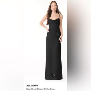 AZAZIE MAI
Black Sheath Pleated Chiffon Dress